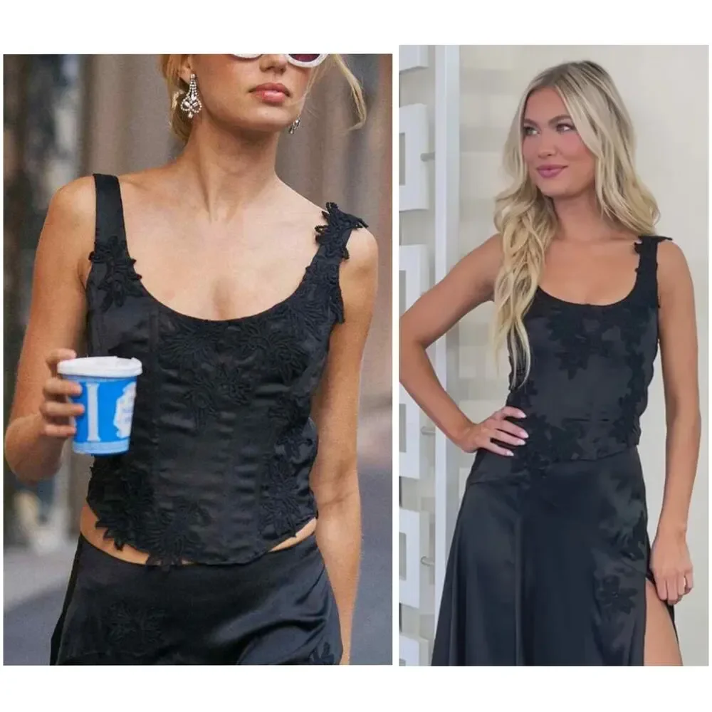 Loveshackfancy Mori Corset Bustier Lace Top Size 12 - Picture 2 of 12